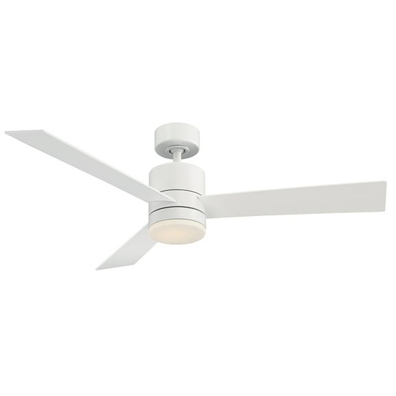 Axis Indoor and Outdoor 3-Blade Smart Ceiling Fan 52in Matte White with 3000K LED Light Kit and Remote Control