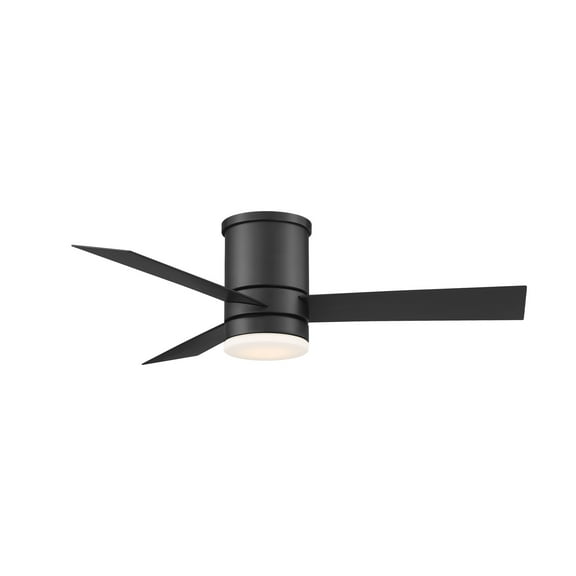 Axis Indoor and Outdoor 3-Blade Smart Flush Mount Ceiling Fan 44in Matte Black with 3000K LED Light Kit and Remote Control
