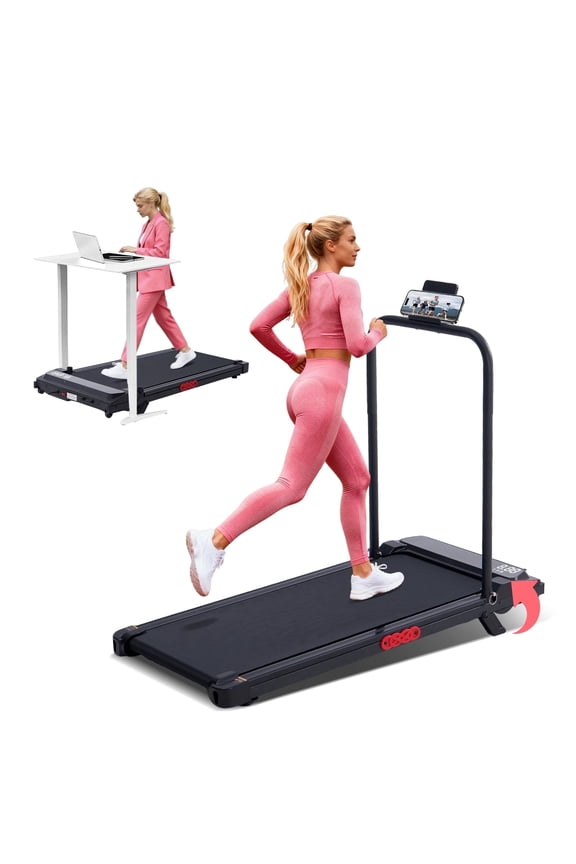 Walking Pad Treadmill with Incline for Home,Portbale Under the Desk Treadmills with Handles,3.0HP Compact Walking Pads with Handle Bar for Small Space,0.6-7.6 mph,350 lbs