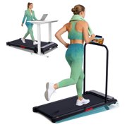 HevGlrm Compact Walking Pad Treadmill with Handles, 3.0HP Portable Treadmill for Home Office, Folding Under Desk Design with Remote Control, 350 lbs Capacity