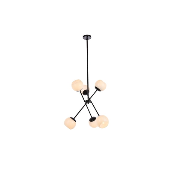 Axl 24 inch pendant in black with white shade