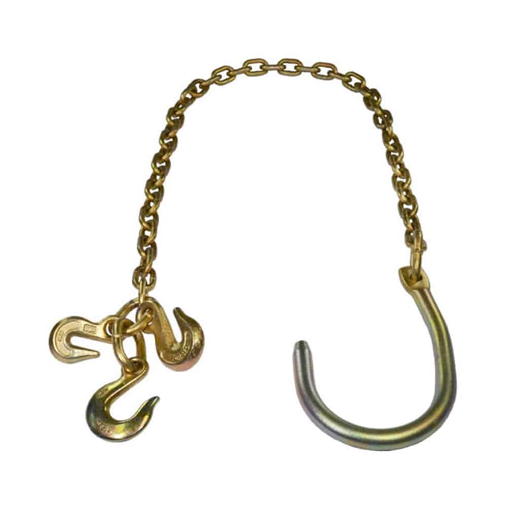 Axle Chain w/ Wide J Hook Grab Hooks and Slip Hook/Pair