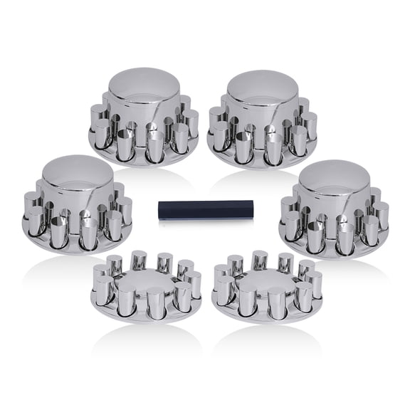 Chrome Axle Cover Kits for Semi Trucks in Various Sets and Sizes