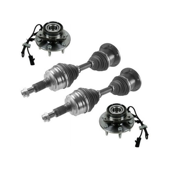 Axle and Wheel Hub Assembly Kit 4 Piece - Compatible with 1999 - 2006 Chevy Silverado 1500 4WD 2000 2001 2002 2003 2004 2005