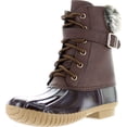 thumbnail image 1 of Axny Dylan-7 Women's Two Tone Buckle Strap Ankle Rain Duck Boots One Size Small, 1 of 4