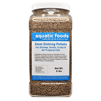 40% Protein 3mm Sinking Pellets for Axolotl, Shrimp, Snails, Crabs, Catfish, Plecos for All Tropical Fish. Pellets by Zeigler…5-lb Lg Jar