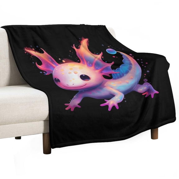 Axolotl Angels Super Soft Blanket Flannel Throw Blanket Flannel Microfiber Blankets for Couch Bed Sofa Fluffy and Warm 50"x60"