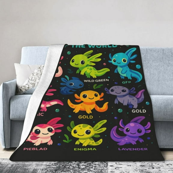 Axolotl Blanket - Cute Axolotl Plush Gifts for Girls Boys Kids Axolotl Lovers - Cartoon Axolotls of The World Fleece Soft Cozy Throw Sheet Lovely Decor for Couch Sofa Birthday Decorations 50x40
