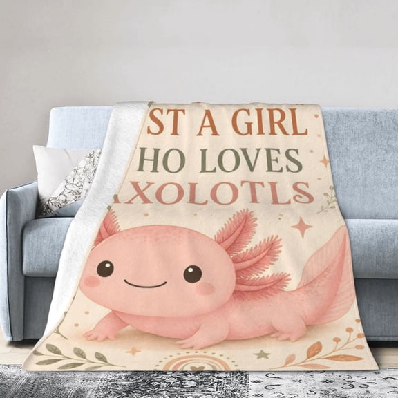 Axolotl Blanket Gift Throw Blanket Cozy Soft Cute Animal Lover Gift for Room Decor 50x40