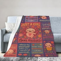 Axolotl Blanket Gifts for Axolotl Lovers, Axolotls Gift for Girls, Just a Girl Who Loves Axolotls, Salamander Gifts, Throw Blanket on Birthday Christmas 50x40