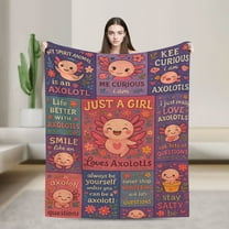 Axolotl Blanket Gifts for Axolotl Lovers, Axolotls Gift for Girls, Just a Girl Who Loves Axolotls, Salamander Gifts, Throw Blanket on Birthday Christmas 50x40