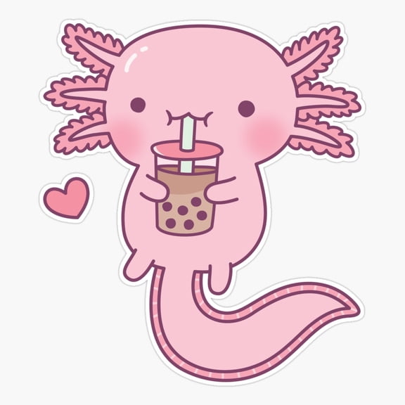 Axolotl Bubble Tea Cute Sticker