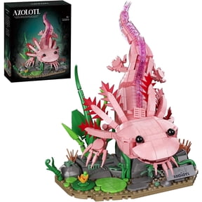 Ylutex Axolotl-Building-Kit, 998Pcs Marine Animal Model with Movable Joints & Underwater Display, ABS Plastic, Compatible with Lego-Animals
