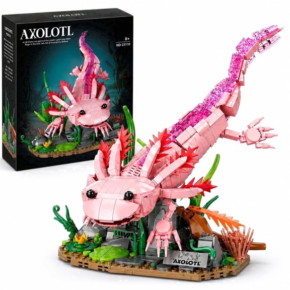 Axolotl Building Block Set, Marin Animal, Aquarium-Themed Toys Birthday Gift for Boys, Girls, Teens, Women, Men