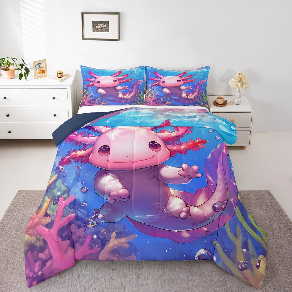 Axolotl Comforter Set Twin Pink Kawaii Axolotl Bedding Set Cute Cartoon axolotl-comforter-set-twin-pink-kawaii-axolotl-bedding-set-cute-cartoon