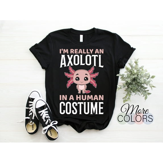 Axolotl Cute Axolotls Amphibian Lover Gift For Girls Teens Boys T-Shirt, Neotenic Ambystoma Mexicanum Mexican Salamander Owners Fans Present