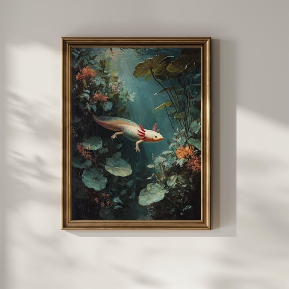 Botinical Ard Axolotl Dark Botanical Botanical Wall Art Alternate Style 4 Poster ...