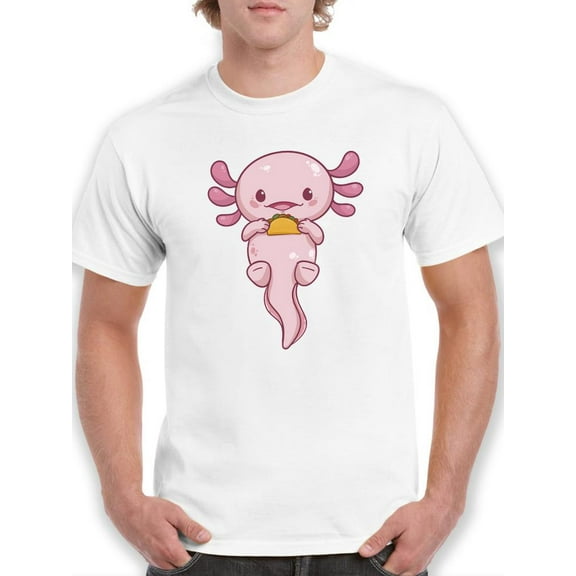 Axolotl Eating A Taco T-Shirt Men -Smartprints Designs, Male x-Large