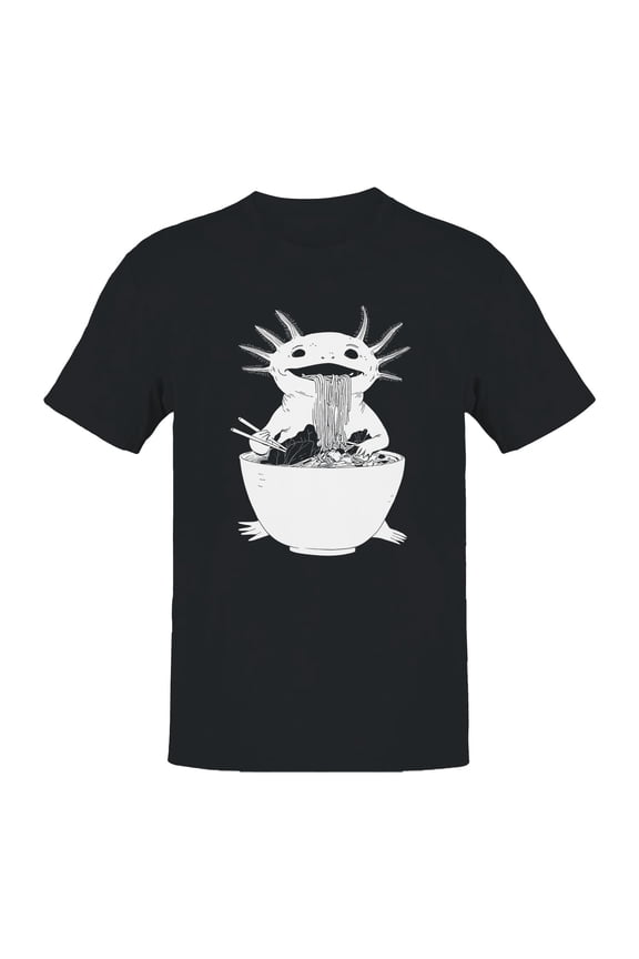 Axolotl Enjoying Ramen Delight Men's T-shirt Black