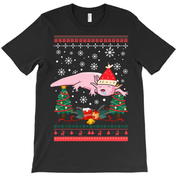 Axolotl Funny Christmas Funny Gingerbread Stocking Holly Holiday Graphic T-Shirt - Stocking Stuffer G5920, Up to 5XL