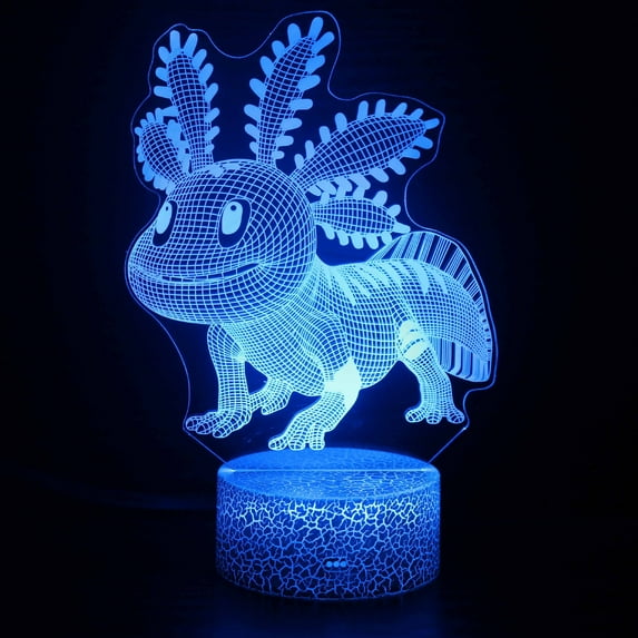 Axolotl Gifts 3D Axolotl Night Light 3D Illusion Lamp, 16 Colors Changing with Remote Kids Bedroom Decor, Birthday Christmas Gifts for Boys Girls