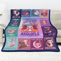 Axolotl Gifts, Axolotl Blanket for Girls, Axolotl Gifts for Girls, Gifts for Axolotl Lovers, Axolotl Theme Gifts for Birthday Christmas, Axolotl Stuff Soft Fleece Flannel Throw Blanket 50"X60"
