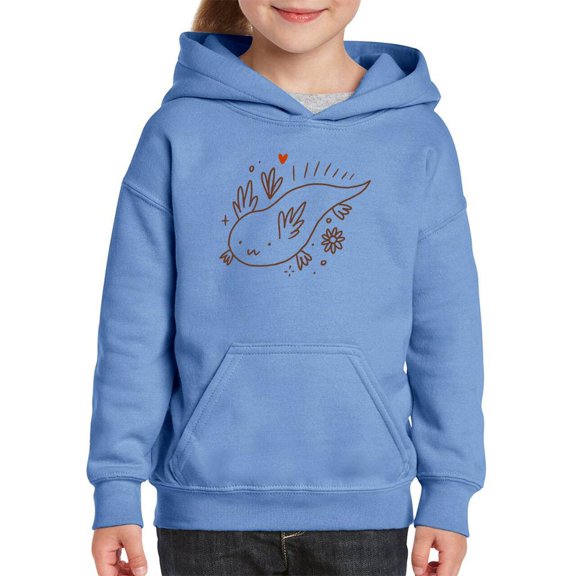 Axolotl Heart Hoodie Juniors -Image by Shutterstock,  Small