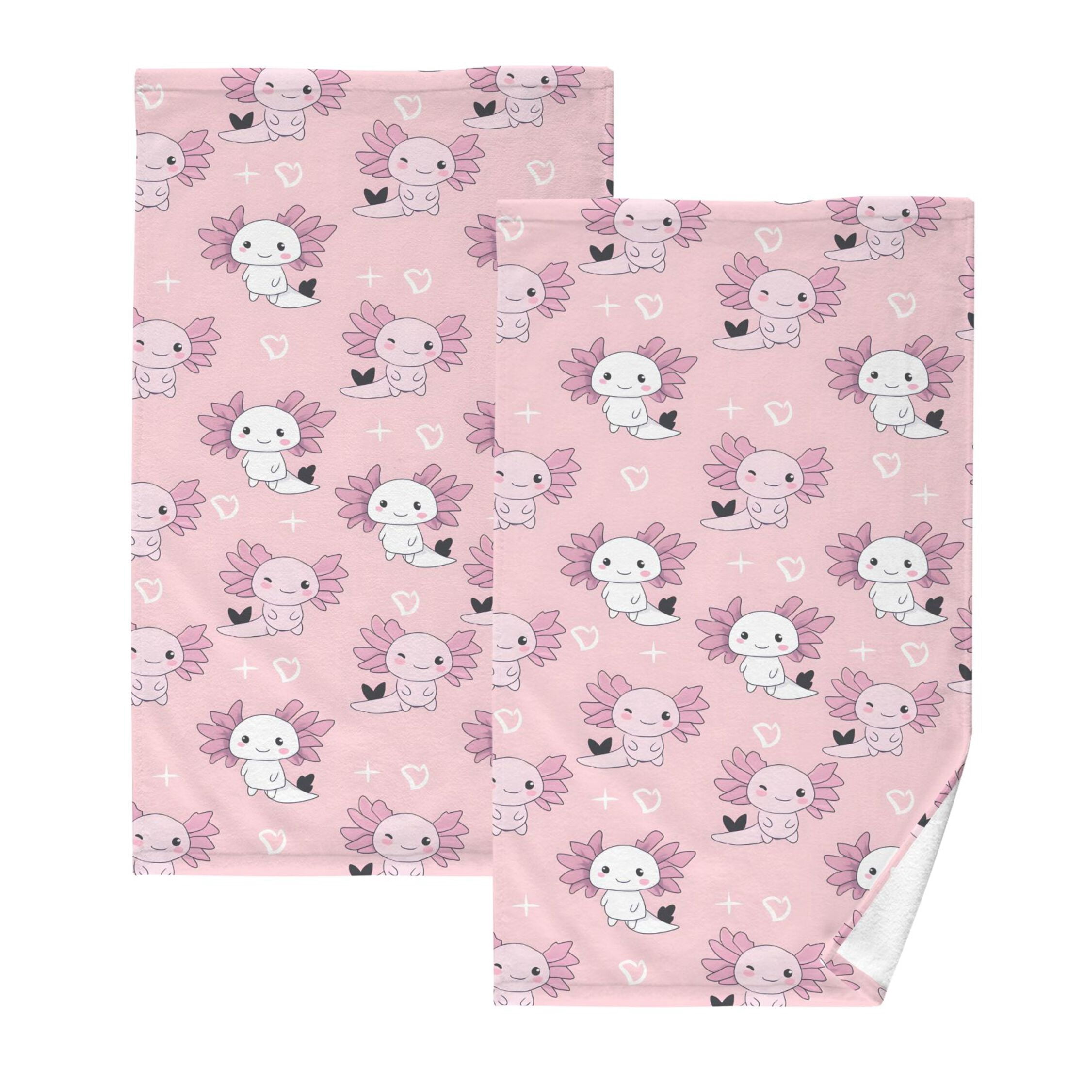 axolotl-heart-pattern-cotton-towel-set-face-hand-towels-2-pack-soft
