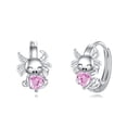 thumbnail image 1 of Axolotl Hoop Earrings 925 Sterling Silver Pink Stone Jewelry Birthday Gifts for Women, 1 of 6