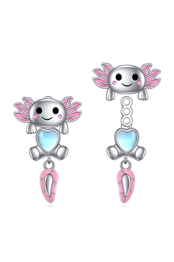 Axolotl Jacket Earrings Sterling Silver Front Back Axolotl Studs Earrings Jewelry Gifts for Women