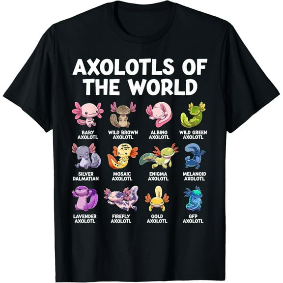 Axolotl Kawaii Axolotls of The World Funny Axolotl Animals T-Shirt