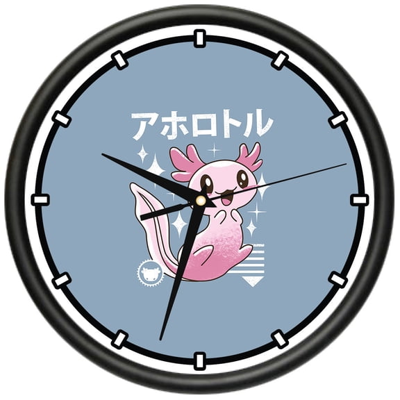 Axolotl Kawaii  Design Wall Clock | Precision Quartz Movement | Décor For School Class Office Bedroom Decoration