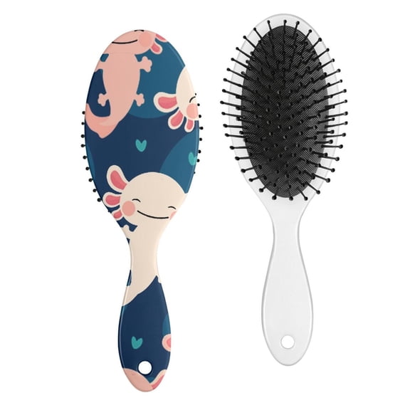 Axolotl Kawaii Hair Brush - Cute Cartoon Paddle Brush with Round-Tip Bristles, Gentle Detangler for Long Hair, Adorable Fantasy Creature Design, Perfect Gift for Lovers & Kids, Colorful & Funny
