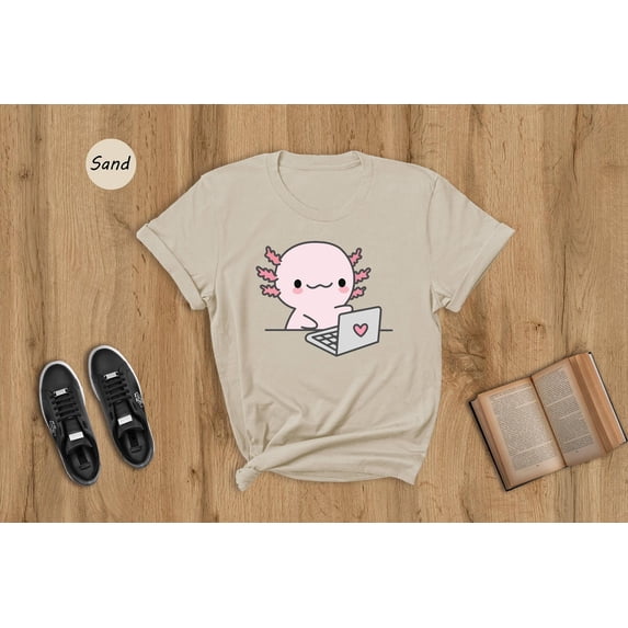 Axolotl Lover Tee Shirt Cute Computer Geek Humor Soft Cotton Blend ...