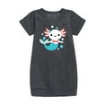 thumbnail image 1 of Axolotl Mermaid  - Toddler & Youth Girls Fleece Dress, 1 of 5
