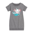 thumbnail image 1 of Axolotl Mermaid  - Toddler & Youth Girls Fleece Dress, 1 of 6