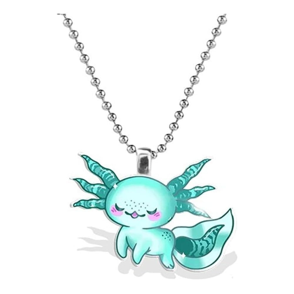 Axolotl Necklace Amphibian Salamander Pink Rose Green Teal Cherry ...