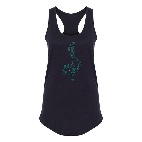 Axolotl Outline Racerback Tank Women -SPIdeals Designs, Female Large