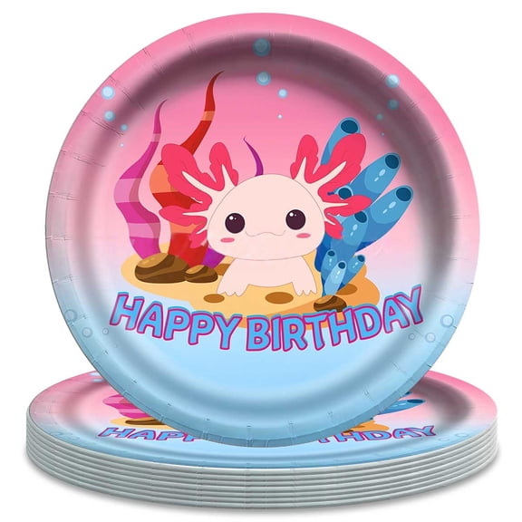 Axolotl Paper Plates Birthday Decorations Party Supplies Tableware Disposable Dinnerware