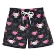 thumbnail image 1 of Axolotl Pink Pattern Swim Trunks Quick Dry Beach Pool Board Shorts Lightweight Stylish Print Sizes 2T to XL, 1 of 8