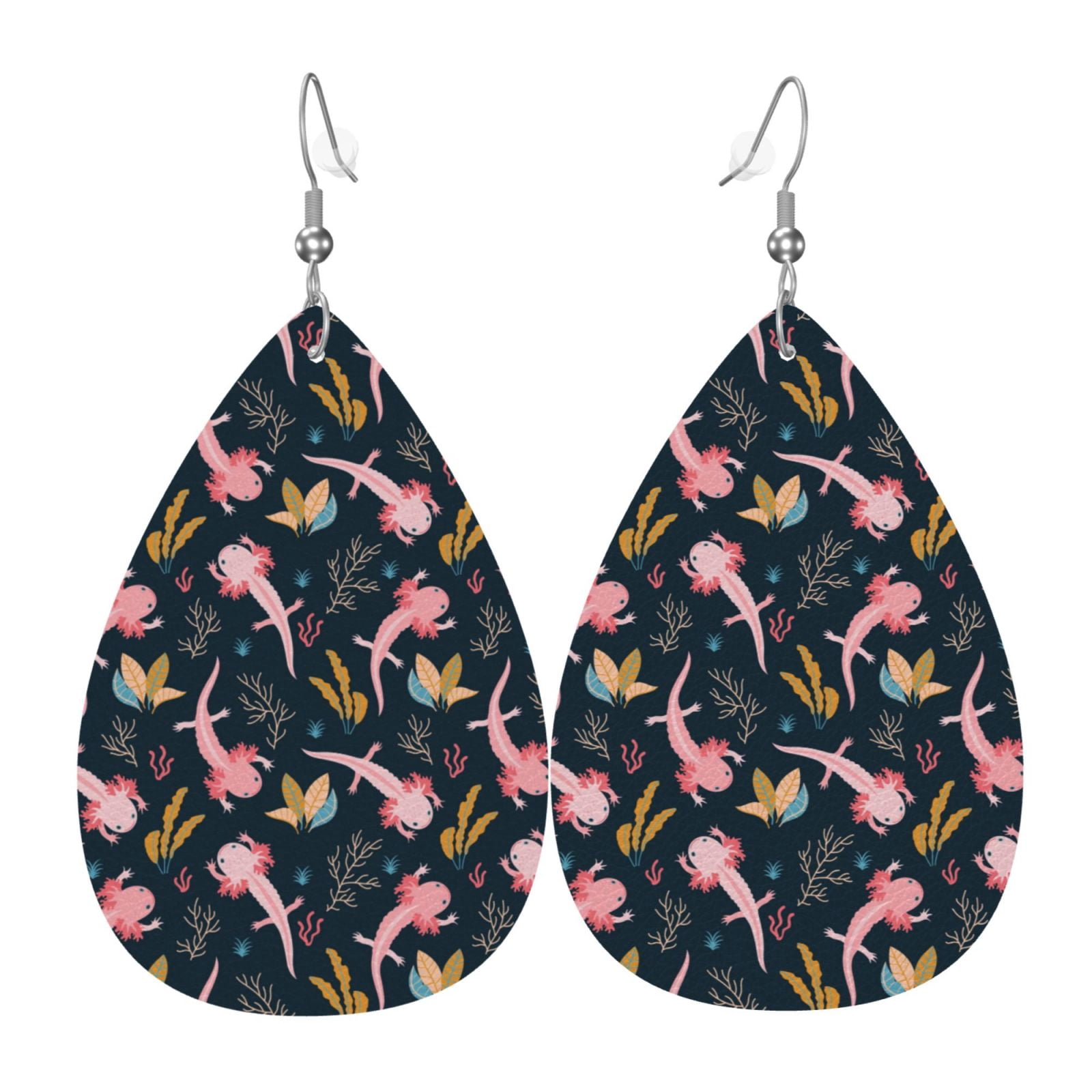 Genuine Leather Daisy Earrings – Boho Flower Dangle Earrings For Women, Lightweight Gift