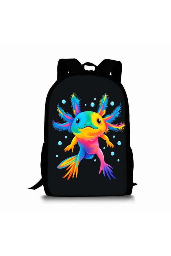 Axolotl Print Single Layer Backpack for Best Gifts 2D Flat Cartoon Bag for  Bags