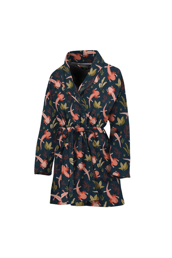 Axolotl Print Women'S Bathrobe