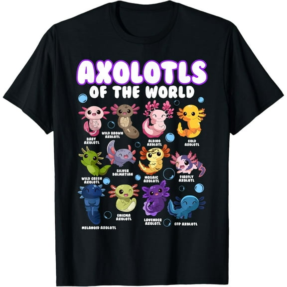 Axolotl Shirt Cute Axolotls Animals of the World Herpetology T-Shirt