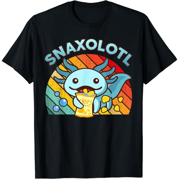 Axolotl-Shirt Snaxolotl Cute Axolotl Snacks Funny Food Kids T-Shirt