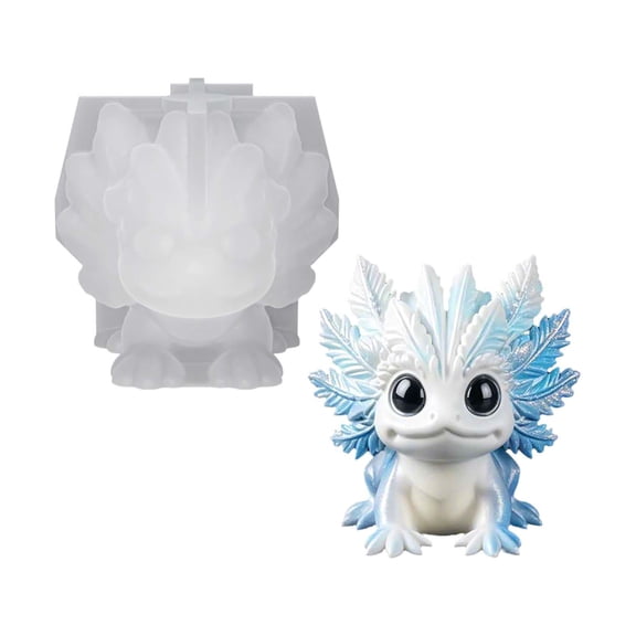 Axolotl Silicone Mold for Figurine Casting, Salamander Character Mold, Resin Plaster Clay Project Use