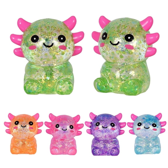 Axolotl Stress Ball, Soft TPR Slow Rising Squeeze Toys, Cute Axolotl Fidget Toys for Stress Relief, Anxiety Calming Sensory Toys for Ki+ds Adults