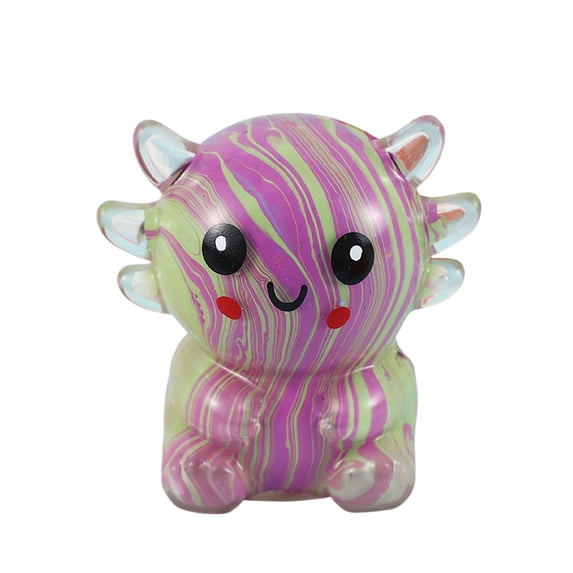 Axolotl Squishy Stress Relief Ball Slow Rising, Cute Translucent Jelly Gel Animal Sensory Hand Grip Squeeze Relieve Pressure, Portable Desktop Decorative Accent for Adults Home Office