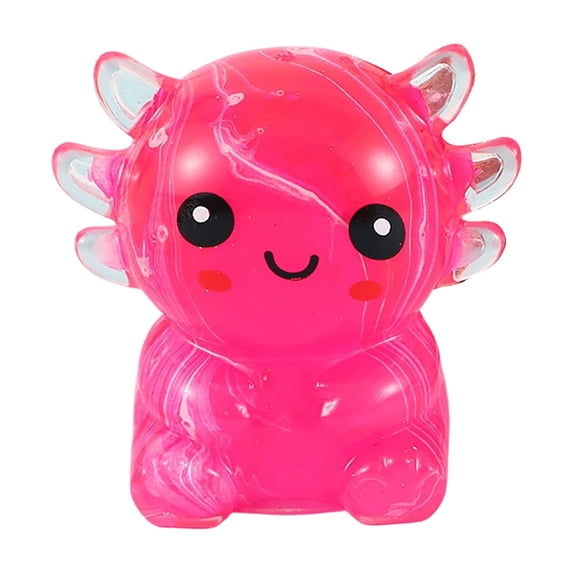 Axolotl Squishy Stress Relief Ball Slow Rising, Cute Translucent Jelly Gel Animal Sensory Hand Grip Squeeze Relieve Pressure, Portable Desktop Decorative Accent for Adults Home Office