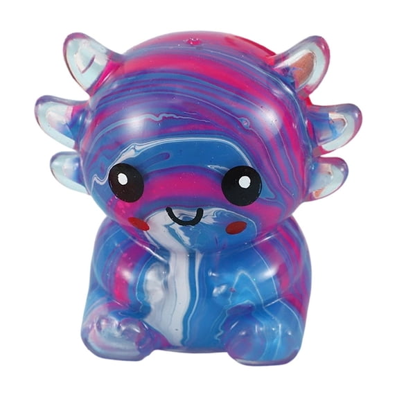 Axolotl Squishy Stress Relief Ball Slow Rising, Cute Translucent Jelly Gel Animal Sensory Hand Grip Squeeze Relieve Pressure, Portable Desktop Decorative Accent for Adults Home Office